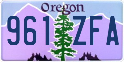 OR license plate 961ZFA