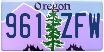 OR license plate 961ZFW