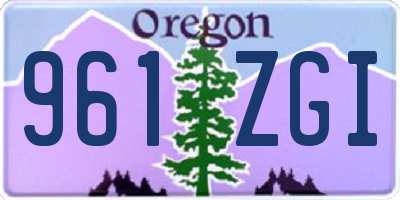 OR license plate 961ZGI