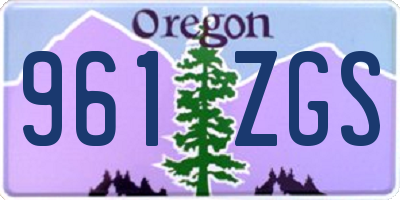 OR license plate 961ZGS
