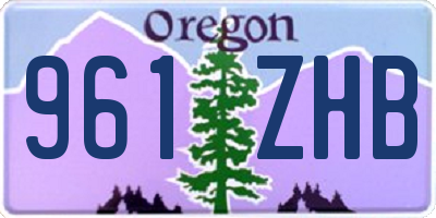 OR license plate 961ZHB