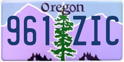 OR license plate 961ZIC