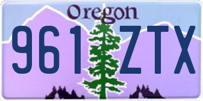 OR license plate 961ZTX