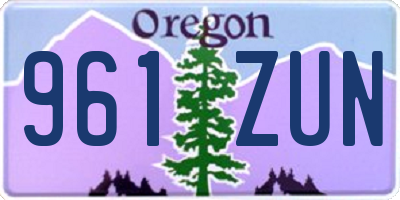OR license plate 961ZUN