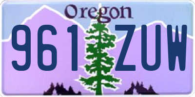 OR license plate 961ZUW