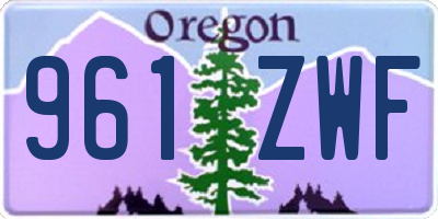 OR license plate 961ZWF