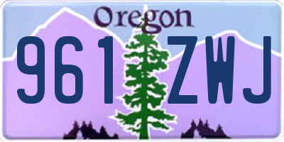 OR license plate 961ZWJ