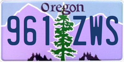 OR license plate 961ZWS