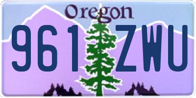 OR license plate 961ZWU