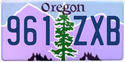 OR license plate 961ZXB