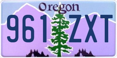OR license plate 961ZXT