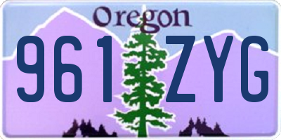 OR license plate 961ZYG