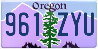 OR license plate 961ZYU