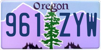 OR license plate 961ZYW