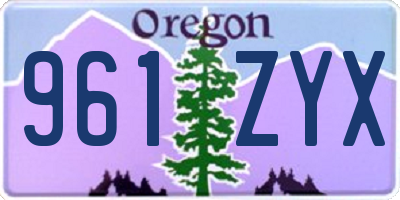 OR license plate 961ZYX