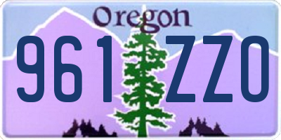 OR license plate 961ZZO