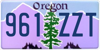 OR license plate 961ZZT