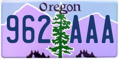 OR license plate 962AAA