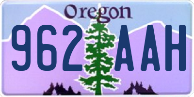 OR license plate 962AAH