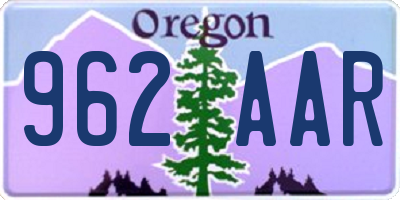 OR license plate 962AAR