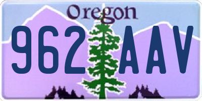 OR license plate 962AAV