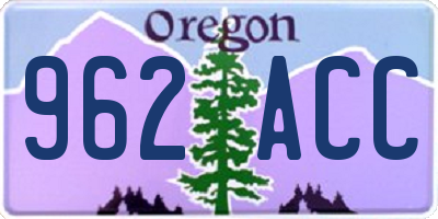 OR license plate 962ACC