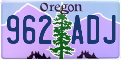 OR license plate 962ADJ