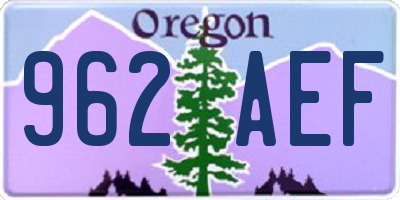 OR license plate 962AEF