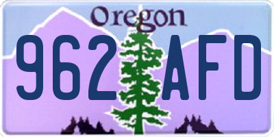 OR license plate 962AFD
