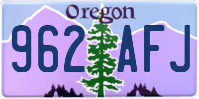 OR license plate 962AFJ