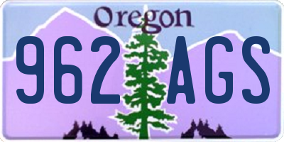 OR license plate 962AGS
