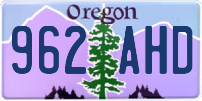 OR license plate 962AHD