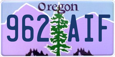 OR license plate 962AIF