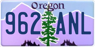 OR license plate 962ANL