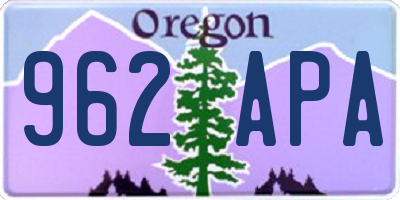 OR license plate 962APA