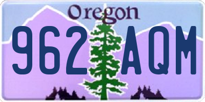 OR license plate 962AQM