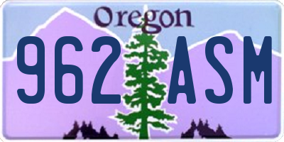 OR license plate 962ASM