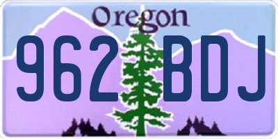 OR license plate 962BDJ