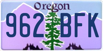 OR license plate 962BFK