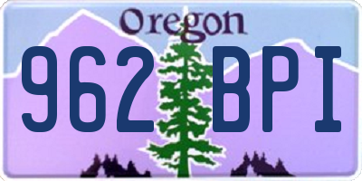OR license plate 962BPI