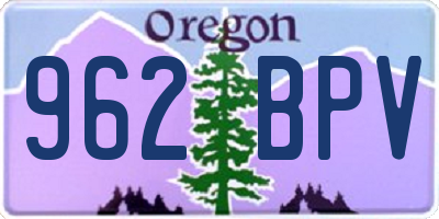 OR license plate 962BPV