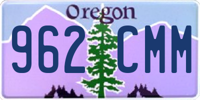 OR license plate 962CMM