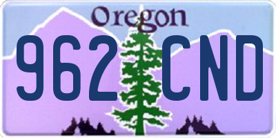 OR license plate 962CND