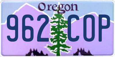 OR license plate 962COP