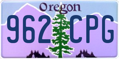 OR license plate 962CPG