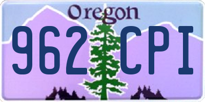 OR license plate 962CPI