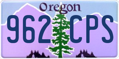 OR license plate 962CPS