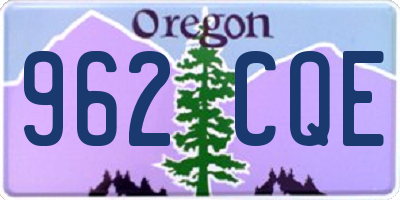 OR license plate 962CQE