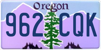 OR license plate 962CQK