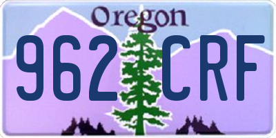 OR license plate 962CRF